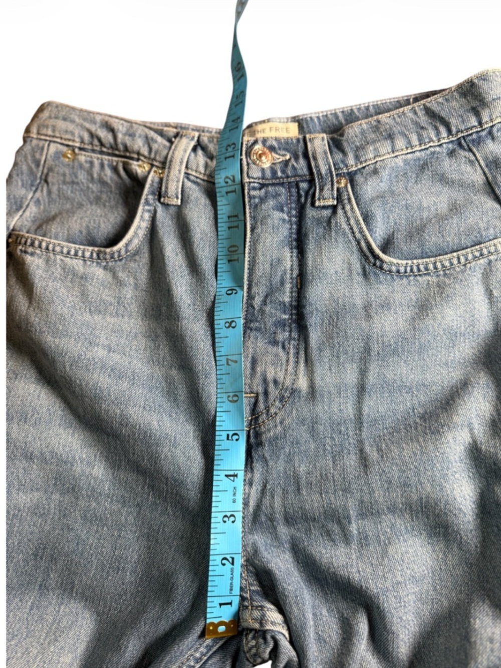 Free People We The Free Barrel Jeans Size 28 High Rise  Wide Leg Light Wash NWOT - Picture 3 of 15